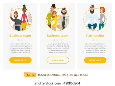 Business characters set. Banners for your web design in business style