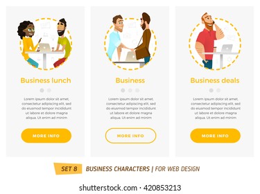 Business characters set. Banners for your web design in business style