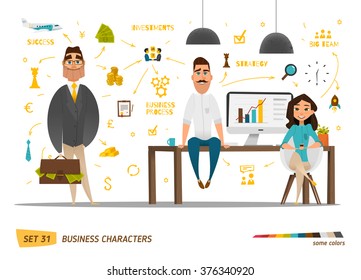 Business characters set .Group people in office