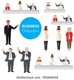 Business characters set.Modern business people. - stock vector