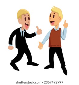 Equipo de personajes de negocios que trabaja en la oficina, personas que trabajan juntas en la empresa, reunión, discusión, lluvia de ideas Ilustración de dibujos animados planos Vector 
