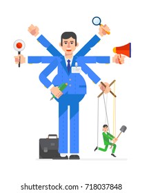 Business characters working. Vector illustration design. Isolated object on white background.