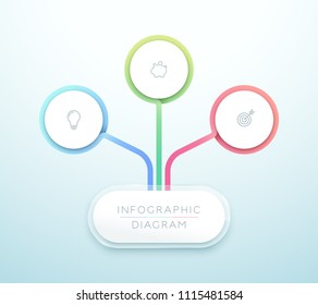 Business Chart 3 Step 3d Circle Infographic Vector