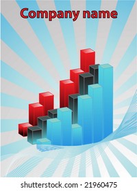 Business chart with abstract background