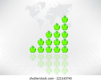 Business chart with apples