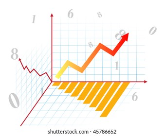Business chart with arrow