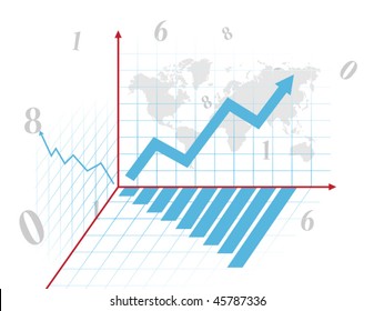 Business chart with arrow