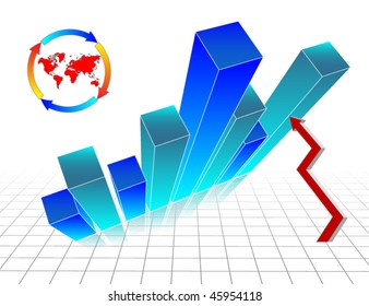 Business chart with arrow