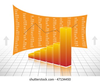 Business chart with arrow