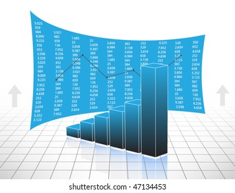 Business chart with arrow