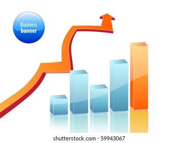 Business chart with arrow