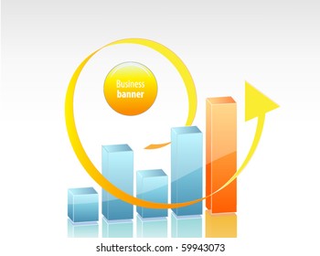 Business chart with arrow