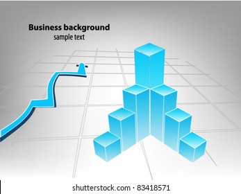 Business chart with arrow
