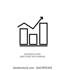 Gráfico de negocios con flecha para análisis financiero