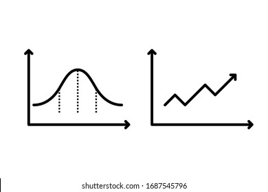 Business chart with arrow/ Business graph and chart/ Normal Distribution vector graphic