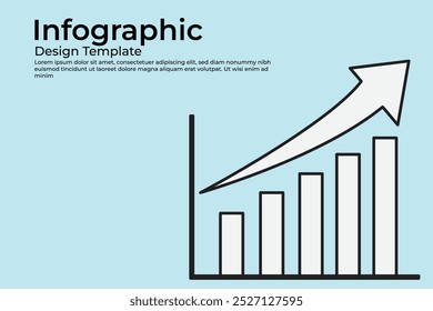 business chart with arrow vector illustration.