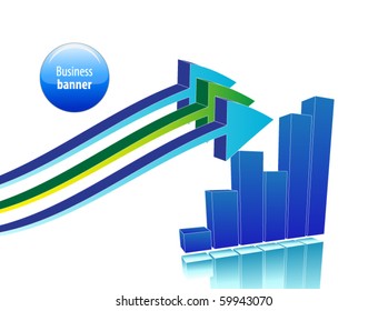 Business chart with arrows