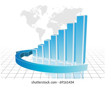 Business chart with arrows