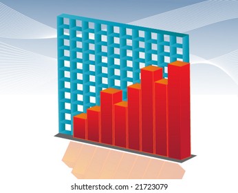 Business chart in blue