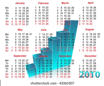 Business chart, calendar 2010