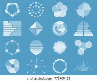 Business chart collection. Set of graphs. Analysis statistic data visualization. Infographic data presentation elements. Vector illustration