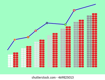Business chart colorful vector illustrator.bar chart