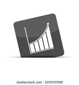 Business Chart - Cut Square Icon - Vector Illustration - Isolated On White Background