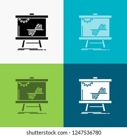 Business, chart, data, graph, stats Icon Over Various Background. glyph style design, designed for web and app. Eps 10 vector illustration