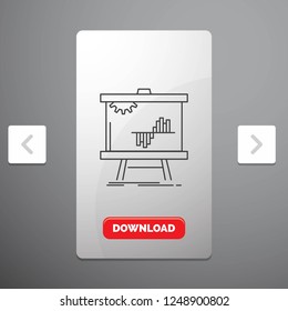 Business, chart, data, graph, stats Line Icon in Carousal Pagination Slider Design & Red Download Button