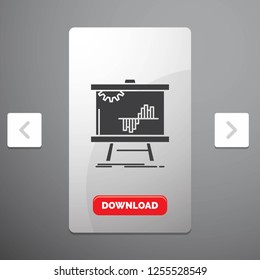 Business, chart, data, graph, stats Glyph Icon in Carousal Pagination Slider Design & Red Download Button
