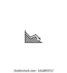 business chart decreases - line icon