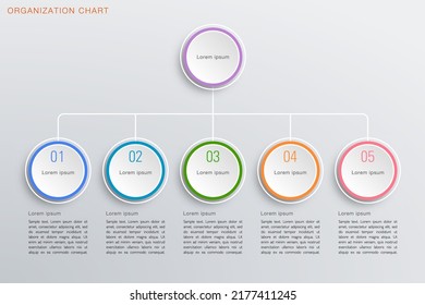 Design der Unternehmenskarten, Organigramm, Vektorgrafiken, Präsentationsvorlage,