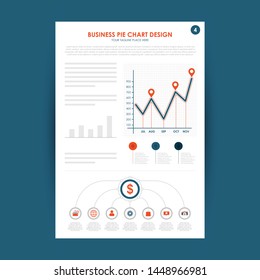 Business chart with document for brochures and presentations.