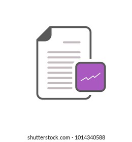 Business chart document file graph page report icon. Vector icon
