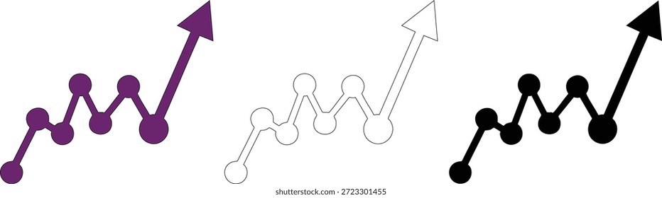 Gráfico de negocios, gráfico financiero, indicador de progreso, línea de tendencia al alza, visualización de datos, progreso económico, Vector del mercado de valores