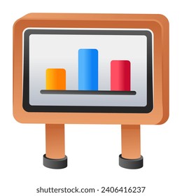 Eine Unternehmenskarte, flaches Symbol, Balkendiagramm, Präsentation 