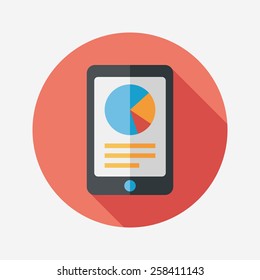business chart flat icon with long shadow,eps10