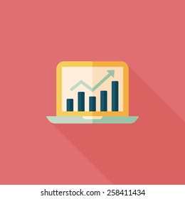 business chart flat icon with long shadow,eps10