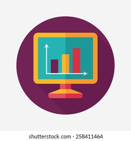 business chart flat icon with long shadow,eps10