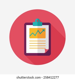 business chart flat icon with long shadow,eps10