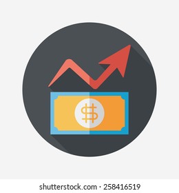 business chart flat icon with long shadow,eps10