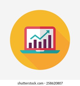 business chart flat icon with long shadow,eps10