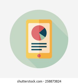 business chart flat icon with long shadow,eps10