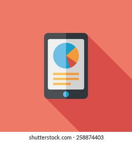 business chart flat icon with long shadow,eps10