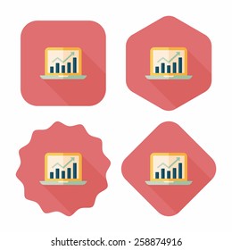 business chart flat icon with long shadow,eps10