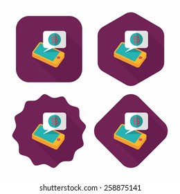 business chart flat icon with long shadow,eps10