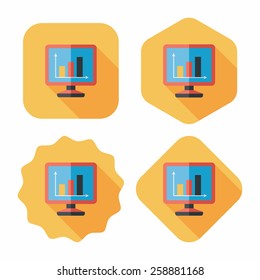 business chart flat icon with long shadow,eps10