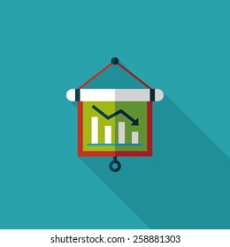business chart flat icon with long shadow,eps10