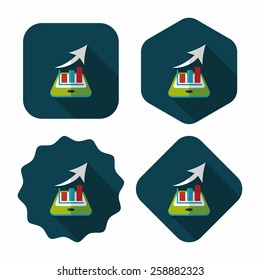 business chart flat icon with long shadow,eps10