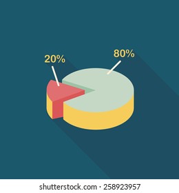 business chart flat icon with long shadow,eps10